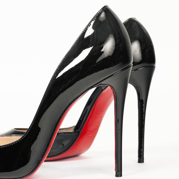 Christian Louboutin Iriza Black Patent Pointed Toe Half d'Orsay Pumps - Picture 7 of 8